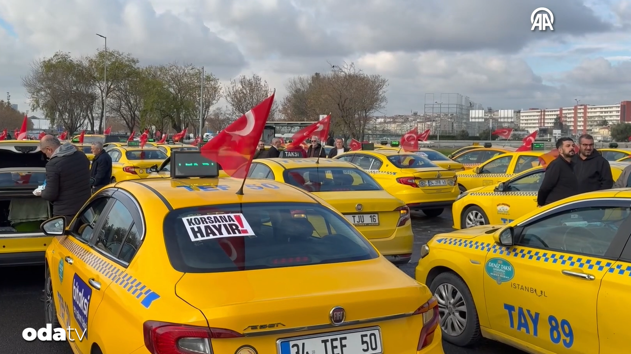 Taksicilerden korsan taşımacılığa karşı eylem… Konvoy düzenlediler